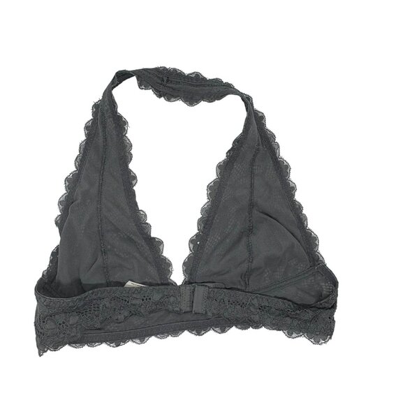 Free People Intimately Lace Halter Bralette Dark Gray M - Picture 2 of 3